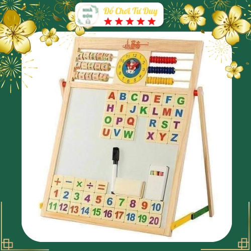 Bảng Học Ghép Chữ Số Nam Châm Và Bảng Viết 2 Mặt Đa Năng Cho Trẻ Em Dùng Được Cả Phấn Và Bút (tặng kèm bộ chữ,số)