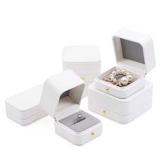 Hộp nhẫn màu trắng Hộp bông tai Hộp vòng cổ Hộp đeo tay Hộp trang sức Bộ trang sức Hộp trang sức