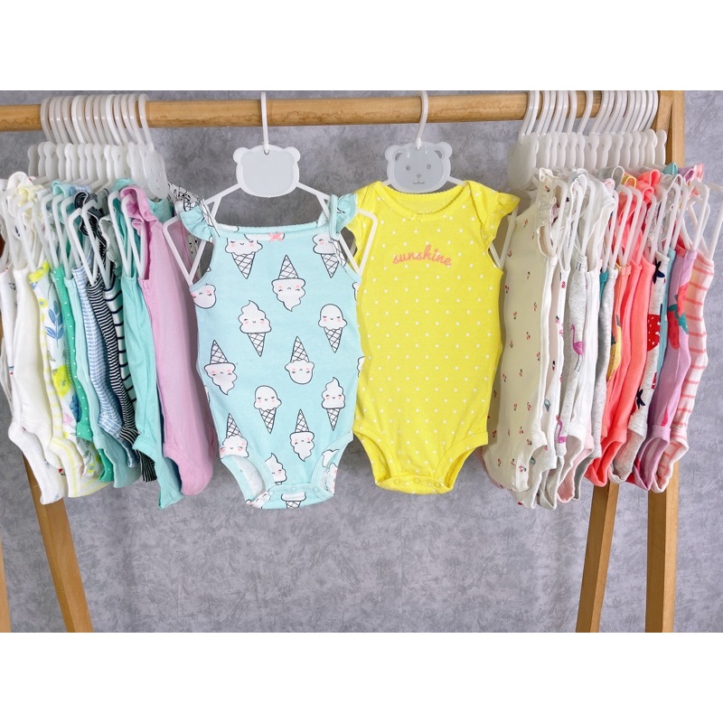 Set 4c Bodychip/ bodysuit 2 dây/ cánh tiên cho bé chất cotton organic