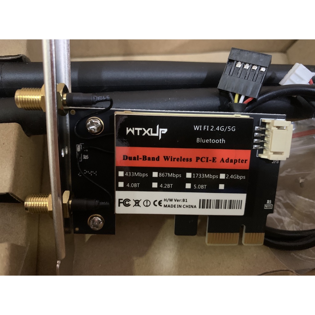 Card WIFI PC 7260 AC tích hợp Bluetooth 4.0 tốc độ 867Mbps cho máy bàn dùng chip Intel AC7260