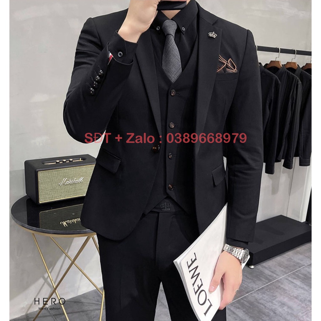 Áo Vest Nam Cao Cấp Màu Đen, Áo Blazer, Áo Suit Nam Hàn Quốc 1 khuy, 2 khuy, 6 khuy.