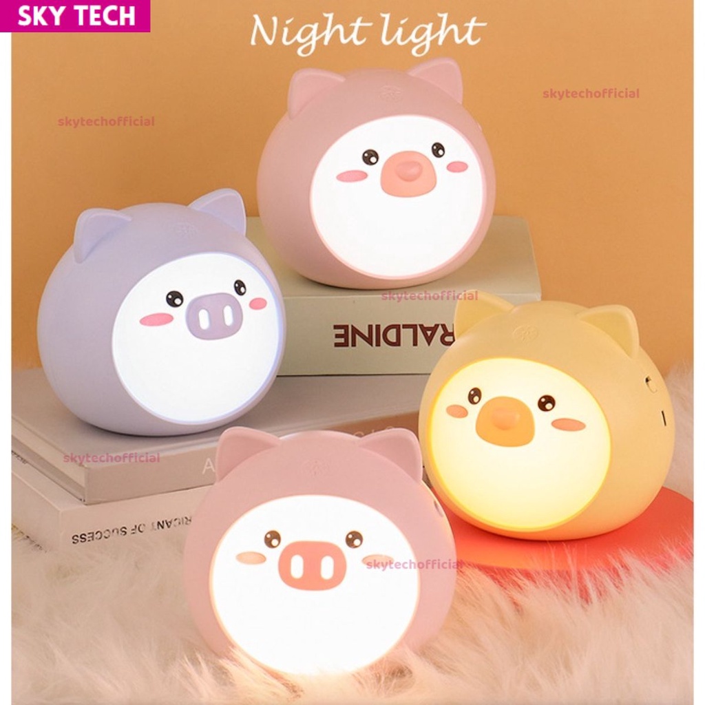 Đèn Ngủ Heo Cute LED Mini Đọc Sách Bảo Vệ Mắt, Đèn Ký Túc Xá Sinh Viên Sạc USB Đầu Giường Đèn Ngủ Làm Quà Tặng Bạn Gái