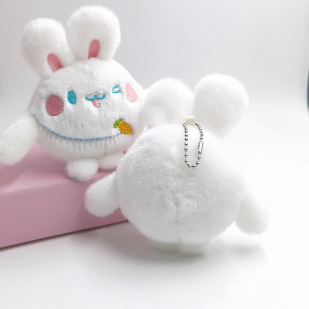 Móc khóa Thỏ lè lưỡi, móc cài cho balo, túi, móc chìa khóa