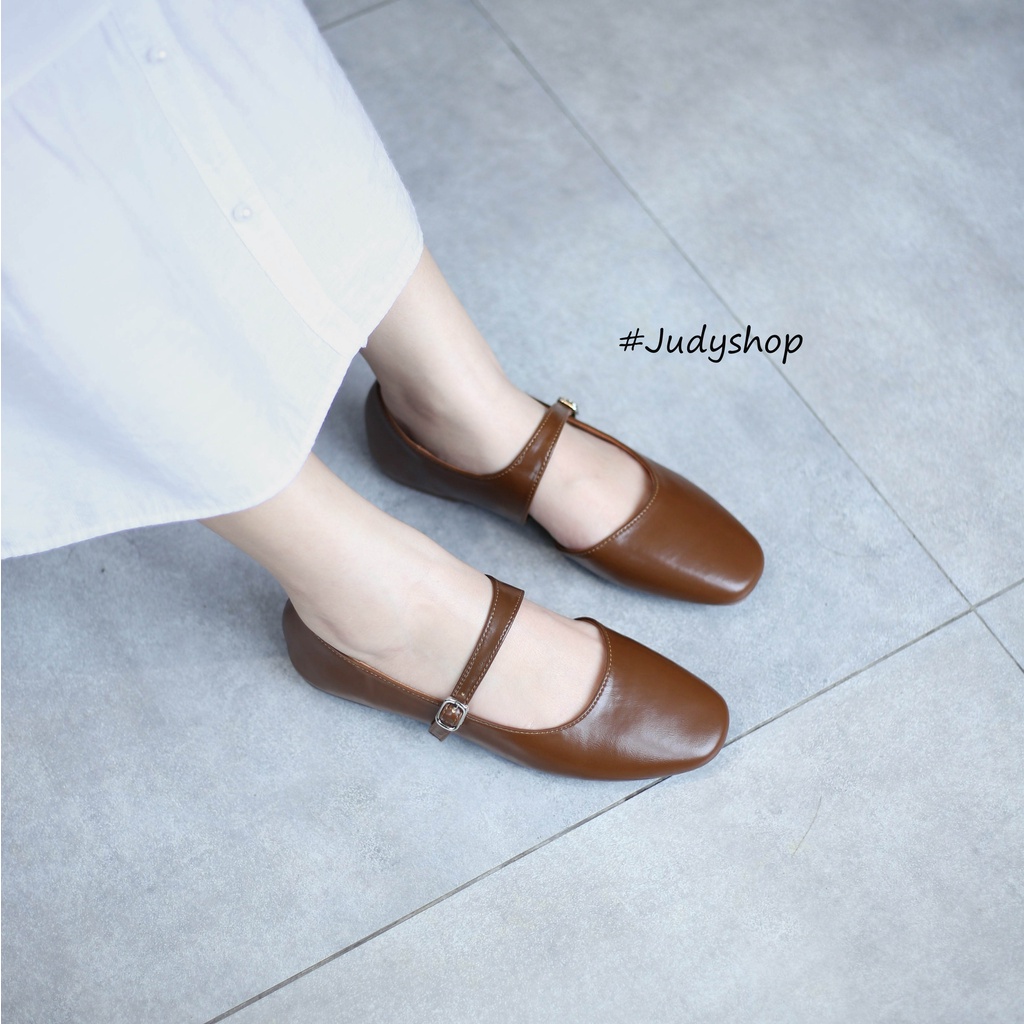 Giày Búp Bê - Giày Bệt HAPPY FEELINGS Quai Ngang Hở Sườn Da Mềm QCCC