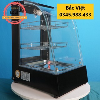 Tủ trưng bày giữ nóng gà rán, khoai tây chiên... loại 1 KHAY MÀU ĐEN ( KÈM ẢNH THUẬT)