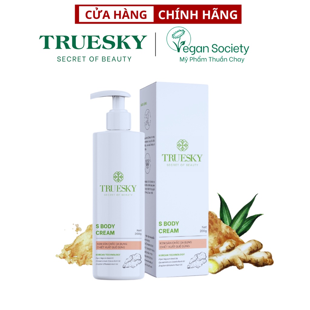 Bigsize - Kem tan mỡ bụng Truesky S Body Cream chiết xuất quế gừng an toàn và hiệu quả 200g - Truesky Việt Nam