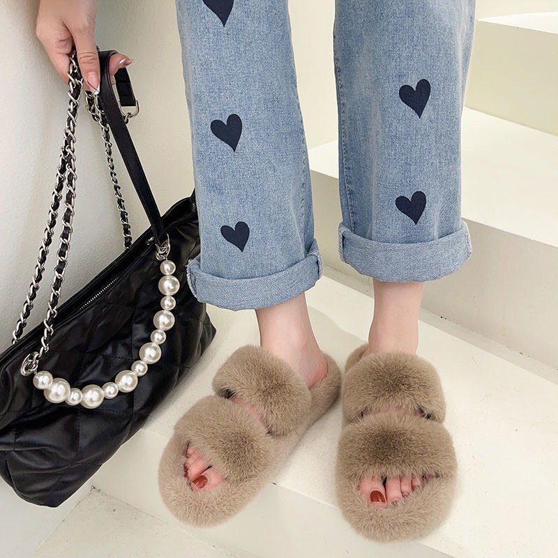 DÉP BÔNG PHỦ LÔNG QUAI NGANG CAO 4CM THỜI TRANG CHO CÁC NÀNG