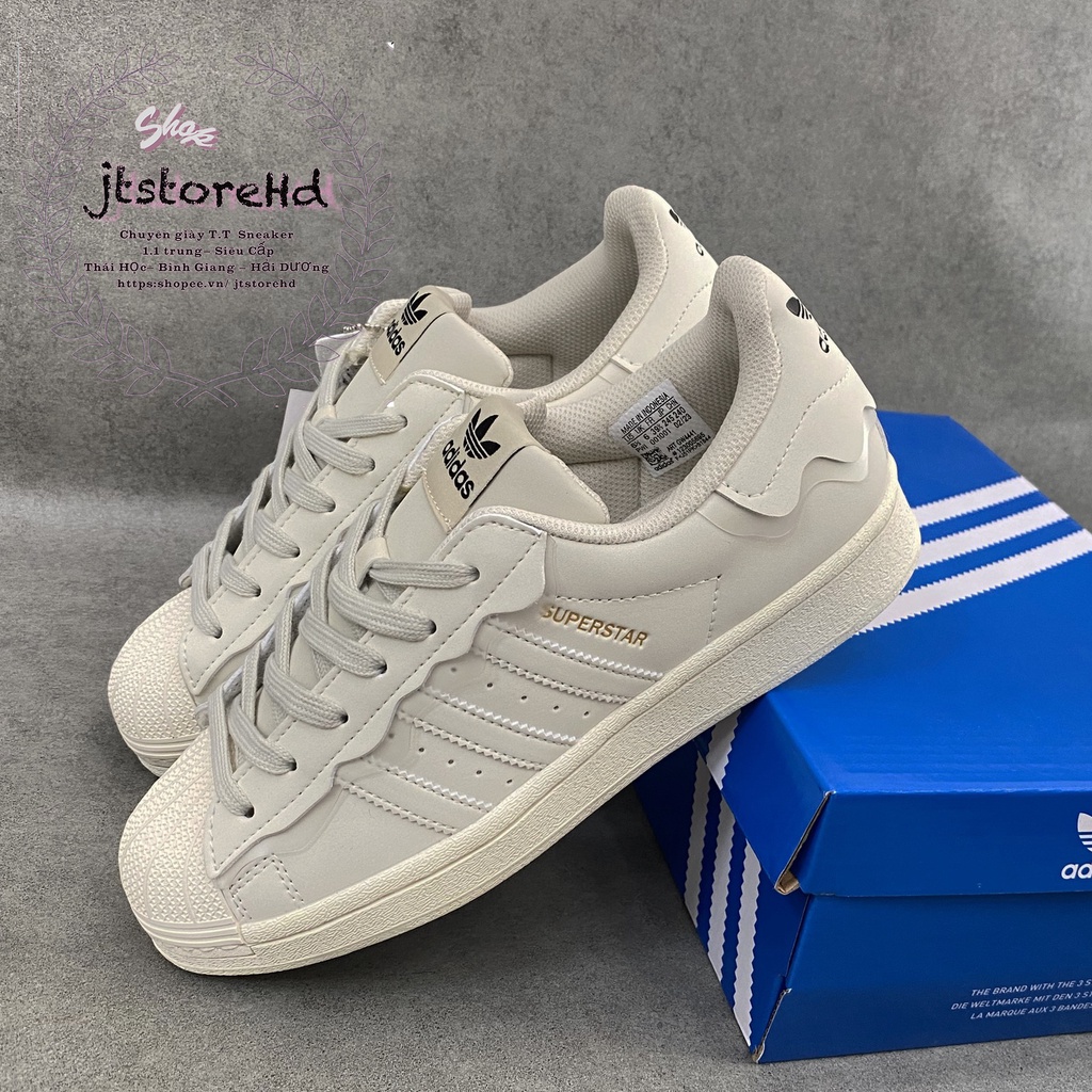 Giày Adidas superstar, Das Sò, Màu trắng bản S.C 2022 đẹp full box - bill giấy gói