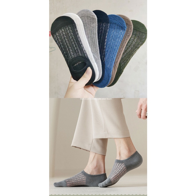 Vớ Thuyền cotton Mỏng Màu Trơn Mùa Hè Kích Thước Lớn Cho Nam