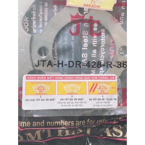 Bộ sên nhông dĩa mặt trời xe Dream / Wave anpha 2006 có tem chống hàng giả