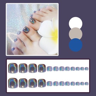 Móng giả Set 24 móng chân kèm chai keo dán