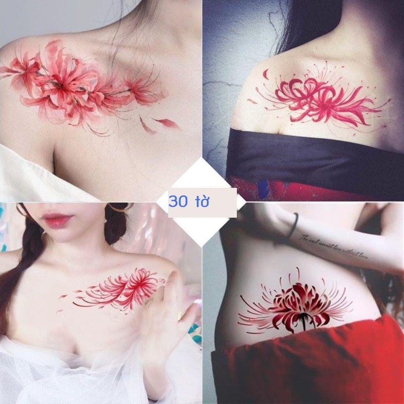 Bờ bên kia dán hình xăm hoa đẹp manhuazhusha ban đầu tưởng tượng cô gái hình xăm không thấm nước dán xương qu