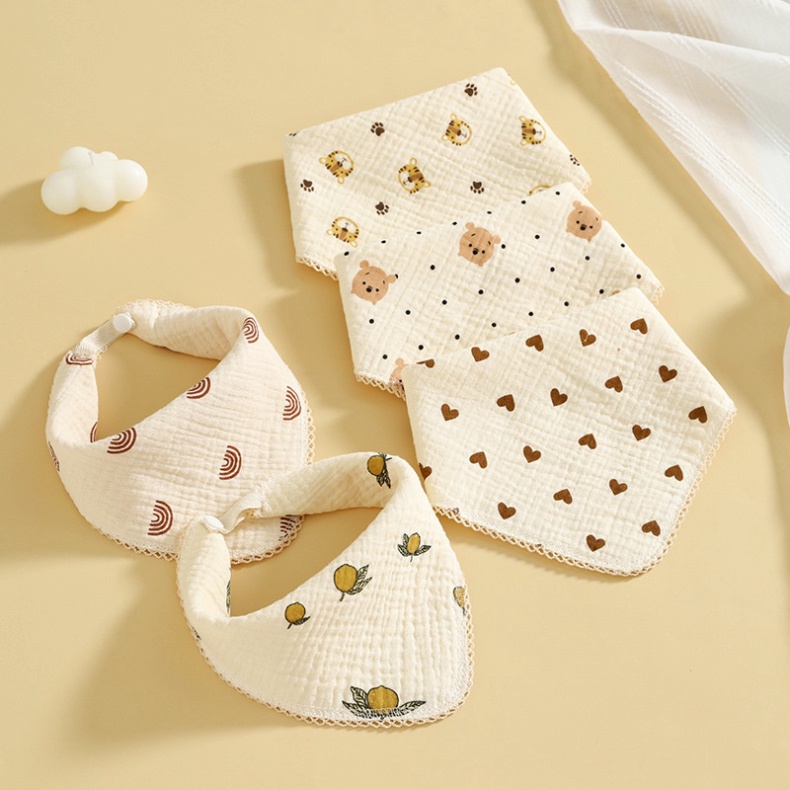 Khăn yếm tam giác cho bé vải cotton cao cấp, dùng làm khăn sữa cho bé, khăn mặt cho trẻ đi học mẫu giáo mầm non