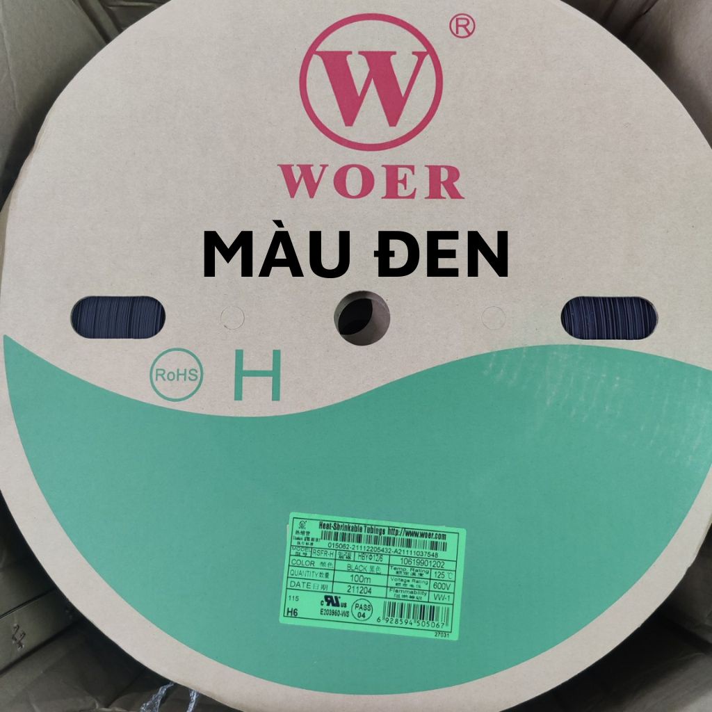Ống Gen Co Nhiệt Cách Điện Màu Đỏ-Đen Dài 1 Mét-Chính Hãng Woer