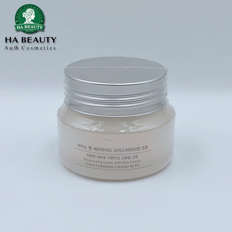 Kem dưỡng ẩm trắng da chiết xuất từ gạo vitamin B vitamin E The Face Shop Rice Ceramide Moisturizing Cream 50ml