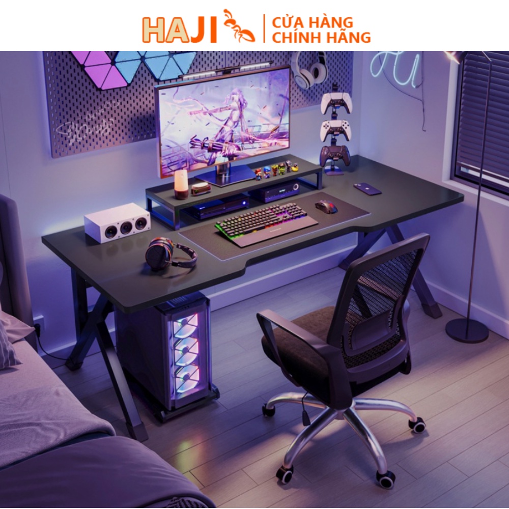 Bàn gaming hiện đại chân chữ K cá tính khung sắt hộp to chắc chắn chống gỉ thương hiệu HAJI C80