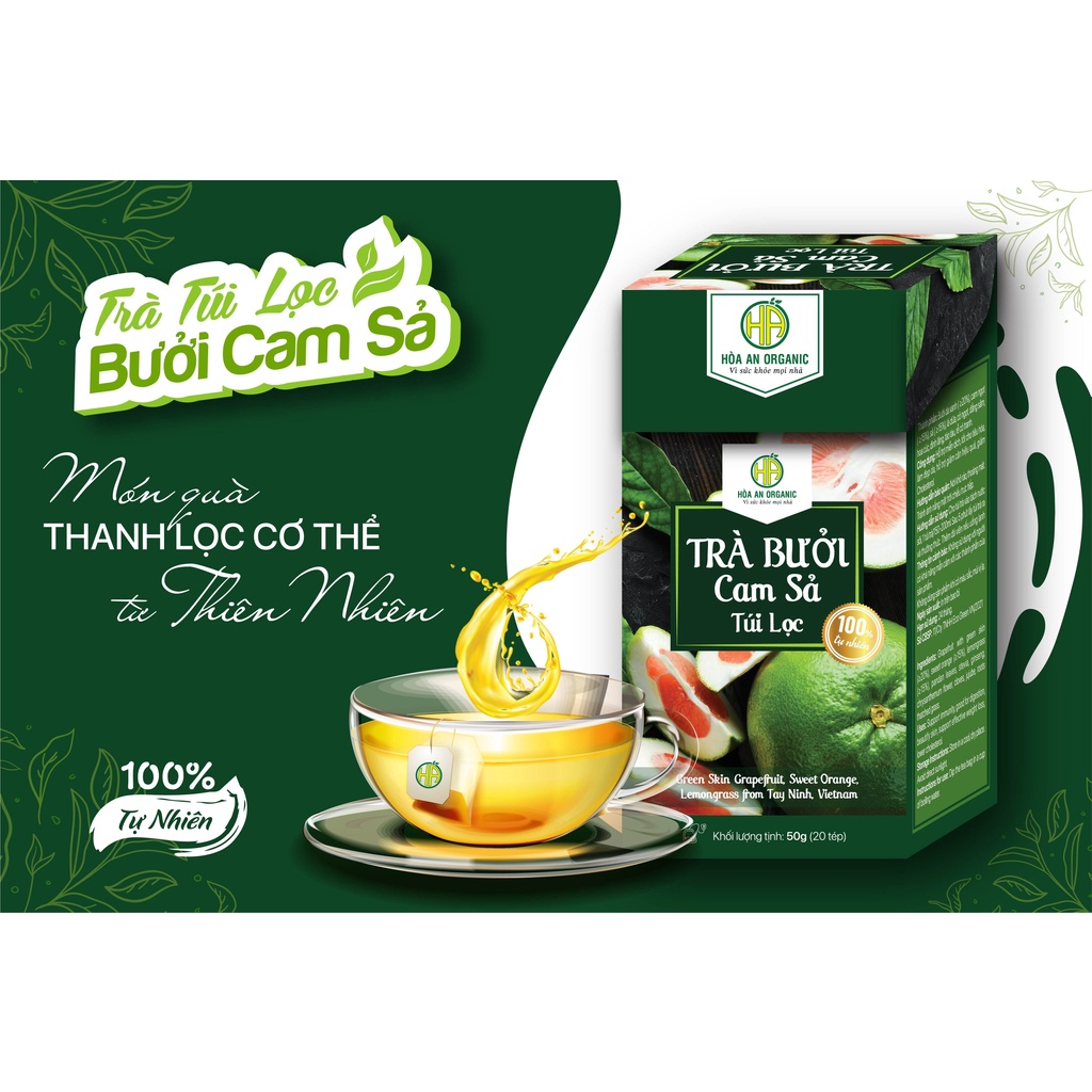 TRÀ THANH NHIỆT BƯỞI CAM SẢ - HÒA AN ORGANIC