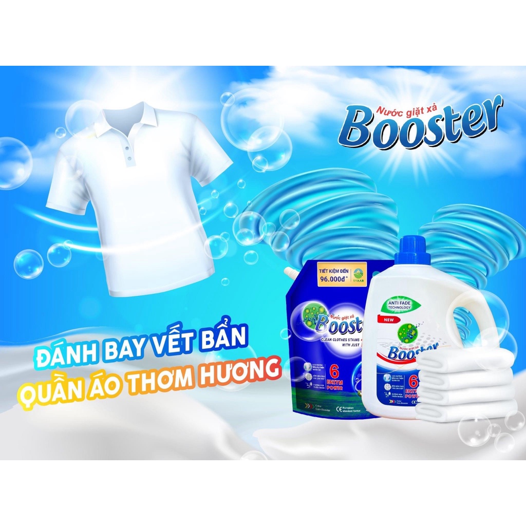 Nước giặt xả Booster 3,7 L (2023) hàng xuất khẩu Nhật Bản, Châu Âu (hương hoa thiên nhiên) thương hiệu S việt SVAAB