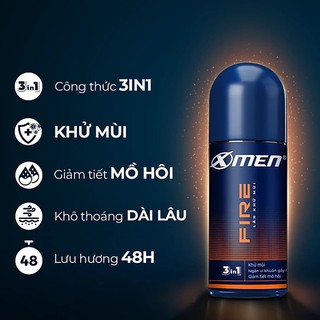 Lăn khử mùi X-Men Fire Active thơm mạnh mẽ 50ml