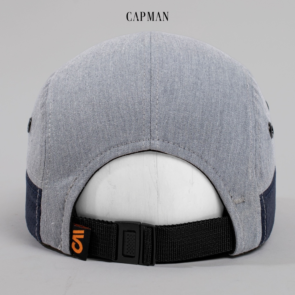 Mũ lưỡi trai thể thao 5panel CAPMAN màu xám xanh CM61