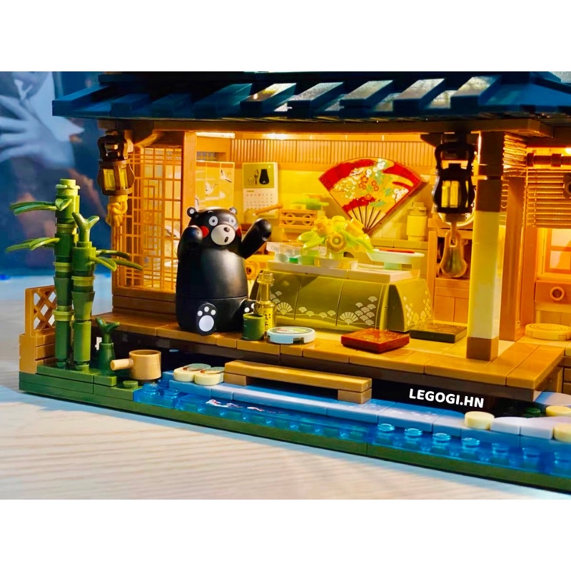 Đồ chơi xếp hình LEGOGI NHÀ GẤU KUMAMON 1099 mảnh ghép mô hình nhà Nhật Bản trưng bày trang trí decor phòng quà tặng