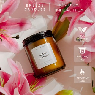 [9 mùi hương] NẾN THƠM THIÊN NHIÊN BREEZE CANDLES HŨ 250GR (~50 giờ đốt)