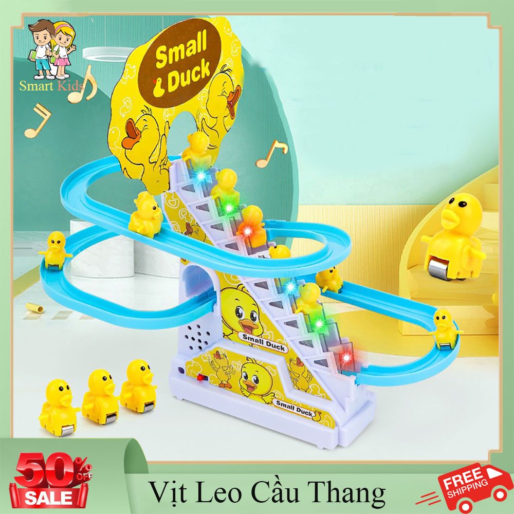 Đồ chơi trẻ em vịt leo cầu thang, có nhạc và đèn, đồ chơi trẻ em thông minh kích thích sự phát triển cho bé