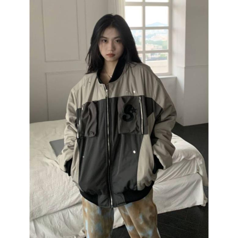 Áo khoác bomber new arrival 2022 phong cách retro