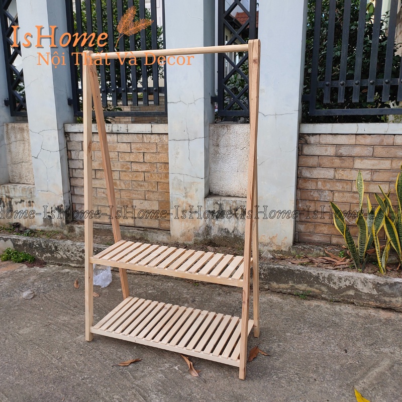 Kệ Treo Quần Áo Chữ A 2 Tầng Gỗ Thông Nhập Khẩu - Giá Treo Gỗ Thông