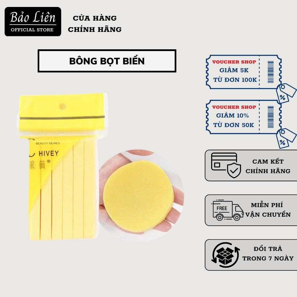 Bọt biển, Bông nở rửa mặt Chivey, Miếng mút rửa mặt bọt biển dạng nén