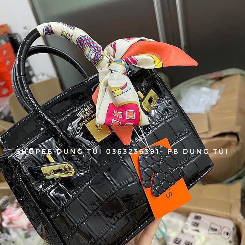 Túi xách nữu đeo chéo, túi hm bikin size 20 da rắn siêu xinh