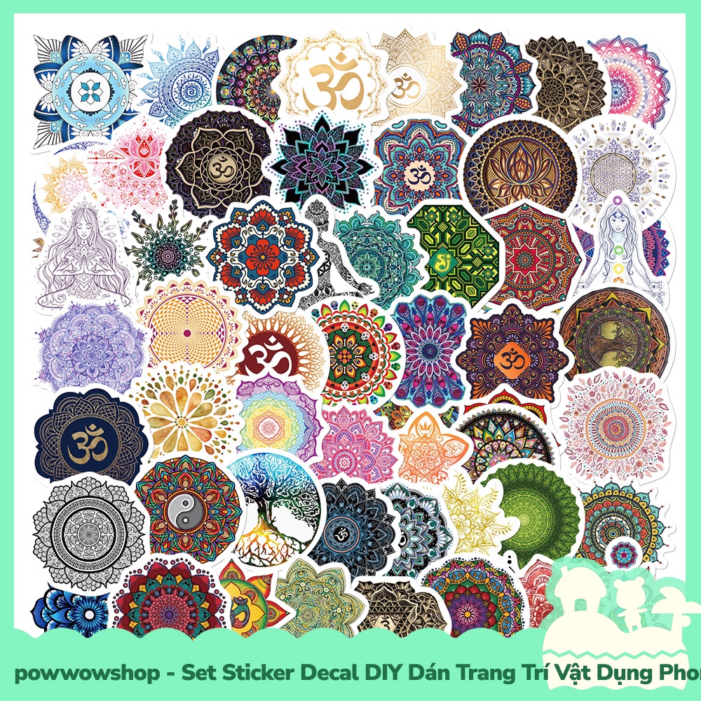 [Sẵn VN - Hỏa Tốc] Set Bộ 20/22/25/50/60 Miếng Sticker DIY Chống Thấm Nước Dán Trang Trí Vật Dụng Chủ Đề Yoga, Horoscope