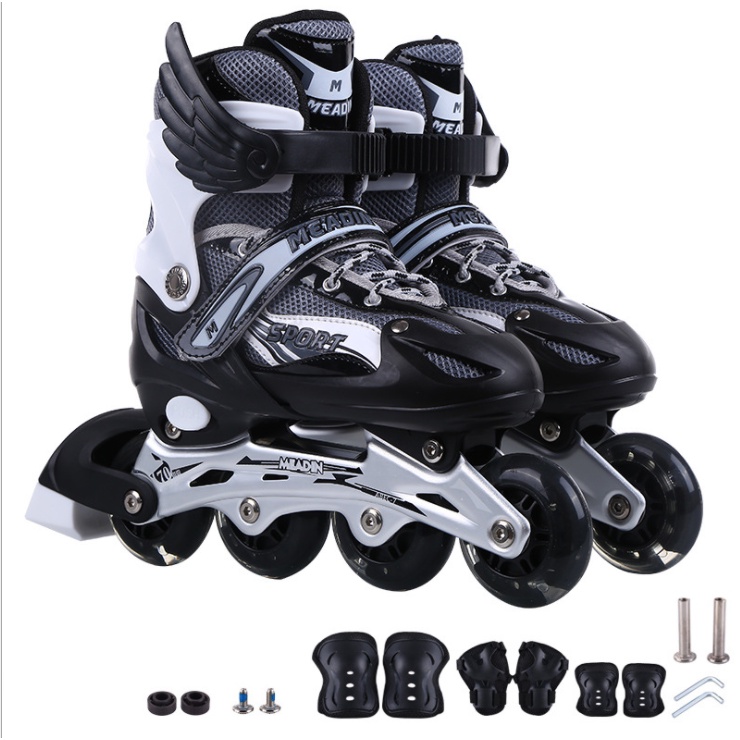 Giày patin trẻ em biến hình cho bé mới tập trượt patin, patin chuyển 1 hàng thành 2 hàng