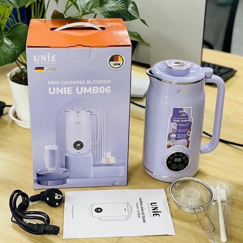 Máy làm sữa hạt đa năng mini Unie UMB06 xay siêu mịn, lưỡi dao 6 cánh, Bảo hành 12 tháng chính hãng