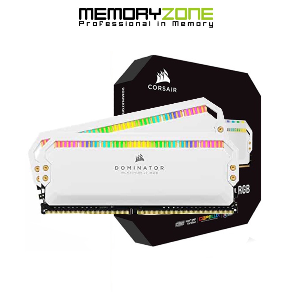 Ram PC Corsair Dominator Platinum White RGB 16GB 3200Mhz DDR4 (2x8GB) CMT16GX4M2C3200C16W