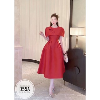 Đầm xoè tafta hoa D55A