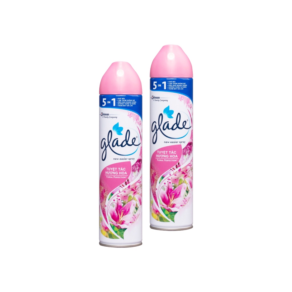 Bộ đôi GLADE Xịt thơm phòng Hương Cỏ Hoa 280ml x2