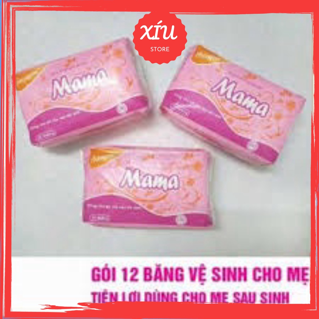 Bỉm dán cho mẹ sau sinh bỉm Mama cho mẹ sau sinh gói 12 miếng băng vệ sinh