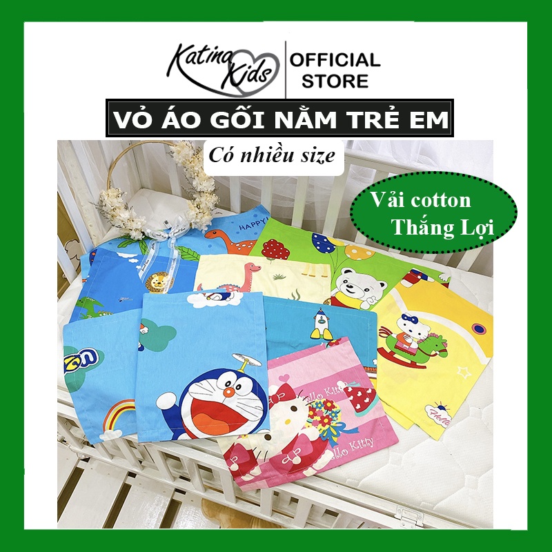 Bao áo gối nằm cho bé, nhiều kích thước, vải cotton thắng lợi mềm mát, họa tiết quen thuộc với bé