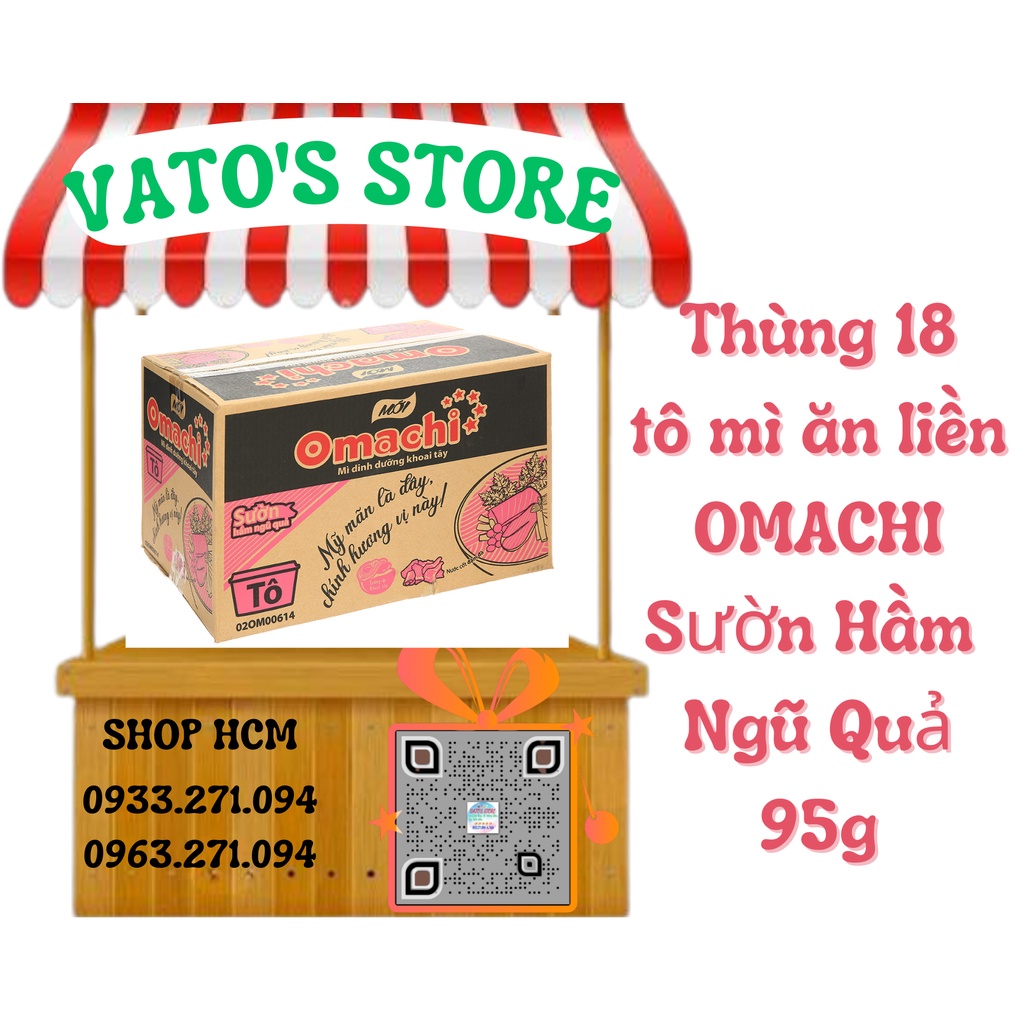 Thùng 18 hộp mì khoai tây Omachi sườn hầm ngũ quả 95g / Combo 4 hộp mì khoai tây Omachi sườn hầm ngũ quả 95g