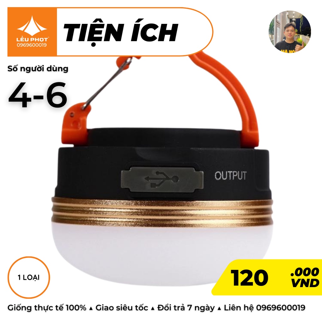 Đèn chiếu sáng cắm trại bóng LED sáng tỏa ra xung quanh