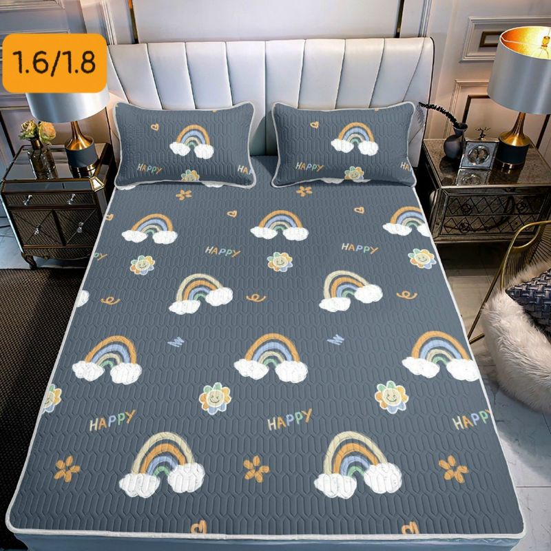 Chiếu điều hoà tencel mủ cao su non mẫu thương hiệu 1m6x2m tặng kèm 2 vỏ gối cùng màu