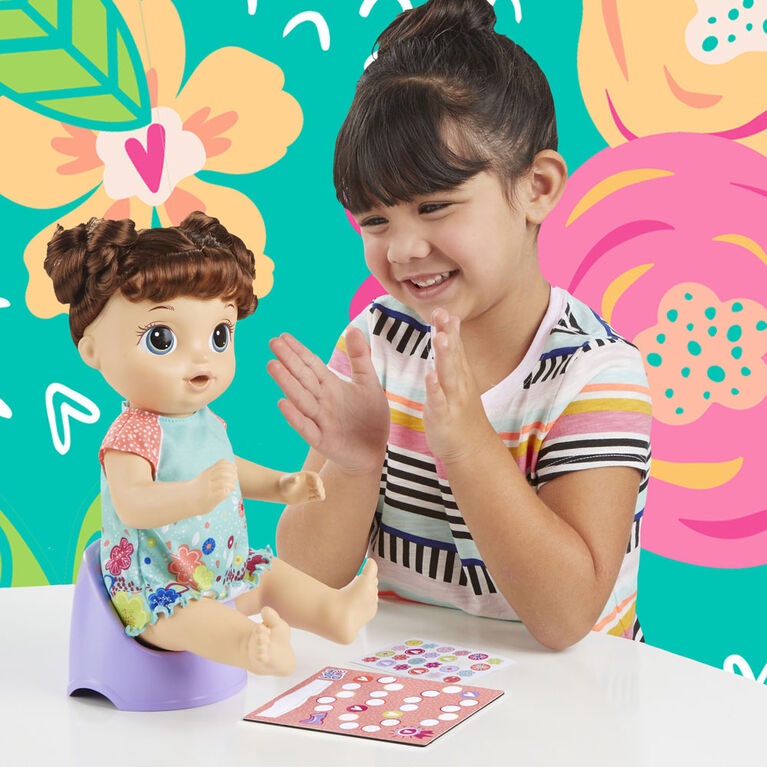 Búp Bê Mỹ Bé Lala Tập Ngồi  + Bô Tím Baby Alive