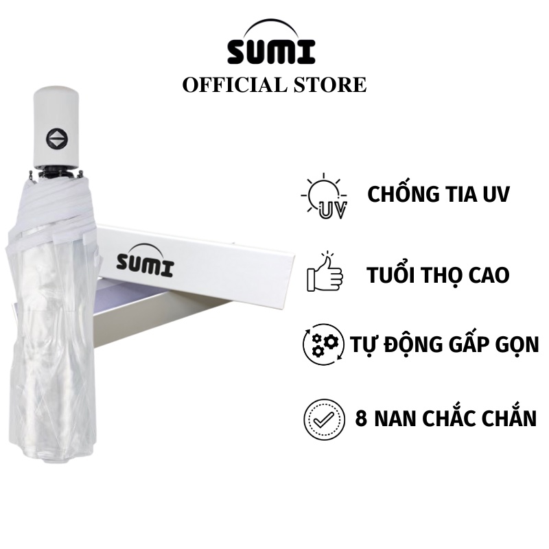 Dù Che Mưa SUMI Trong Suốt Tự Động Đóng Mở Gấp Gọn Chụp Ảnh Phong Cách Hàn Quốc