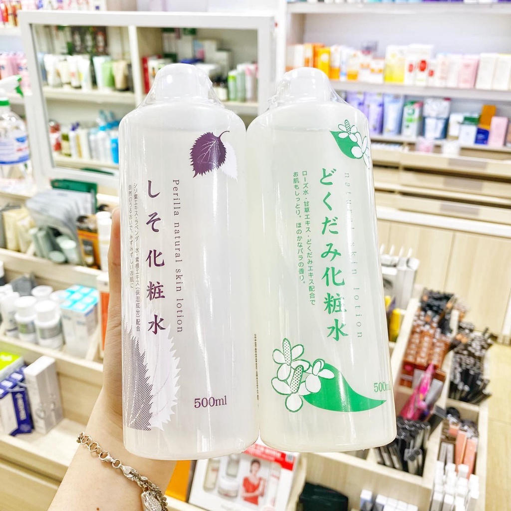 Nước Hoa Hồng Diếp Cá Tía Tô Dành Cho Da Dầu Mụn Toner Chinoshio Dokudami Natural Skin Lotion Nhật Bản 500ml