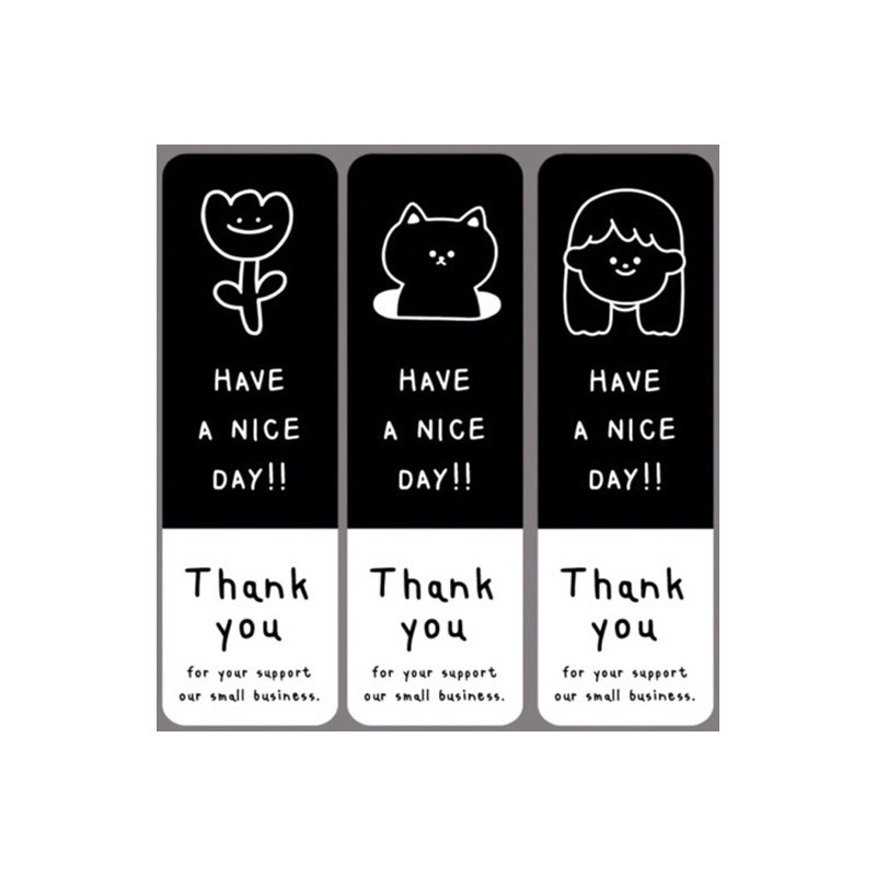 Tem cảm ơn, nhãn dán thank you, Sticker cảm ơn hinh chữ nhật nhiều mẫu