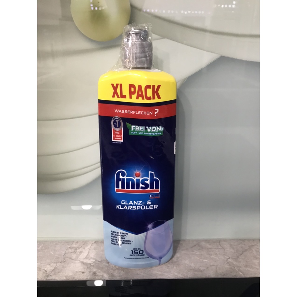Nước Làm Bóng FINISH chai 800ML - Chất trợ xả sử dụng cho máy rửa chén, góp phần xử lý bát, đĩa sau khi rửa được khô