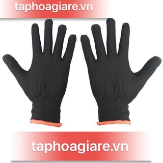 Găng tay sợi mút đen/xám bảo hộ lao động, bao tất tay sợi len loại dài, dày dặn
