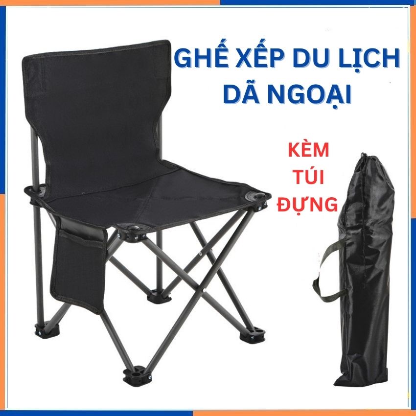 Ghế gấp dã ngoại, ghế xếp câu cá ngoài trời gấp gọn tiện lợi kèm túi đựng G77
