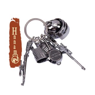 Bộ 6 móc khóa PUBG Mini Cooper đầy đủ trang phục giá rẻ - Món đồ không thể thiếu cho fan PUBG như nón, giáp, chảo, balo,
